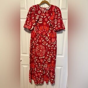 Rhode Linen Blend Dress With Floral Print - Runs small, Please see size comment